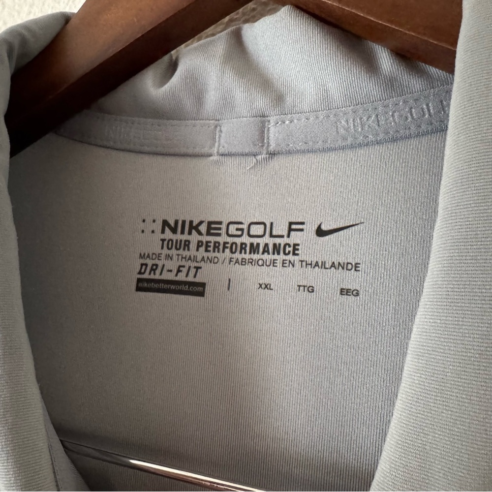 Nike Golf Tour Performance Polo Sporty XXL Blue Gray Dri FIT Athleisure Mens - Picture 5 of 10